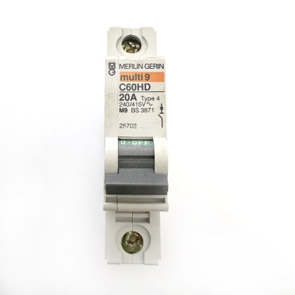 Merlin Gerin Multi9 C60HD 25702 20A 20 Amp MCB Circuit Breaker Type 4